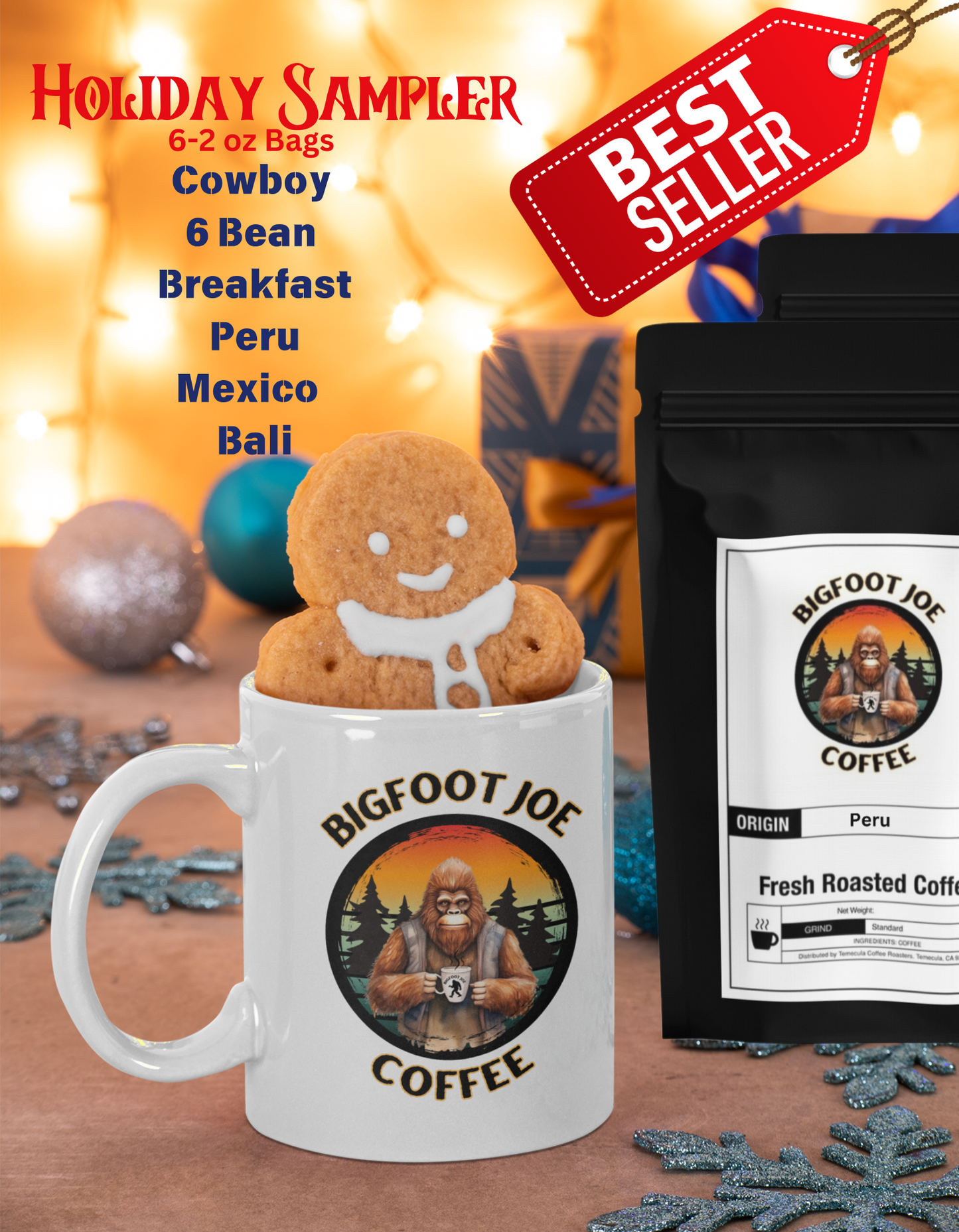 Bigfoot Joe, Best Seller, Holiday Sample Pack, 6-2 oz Bags